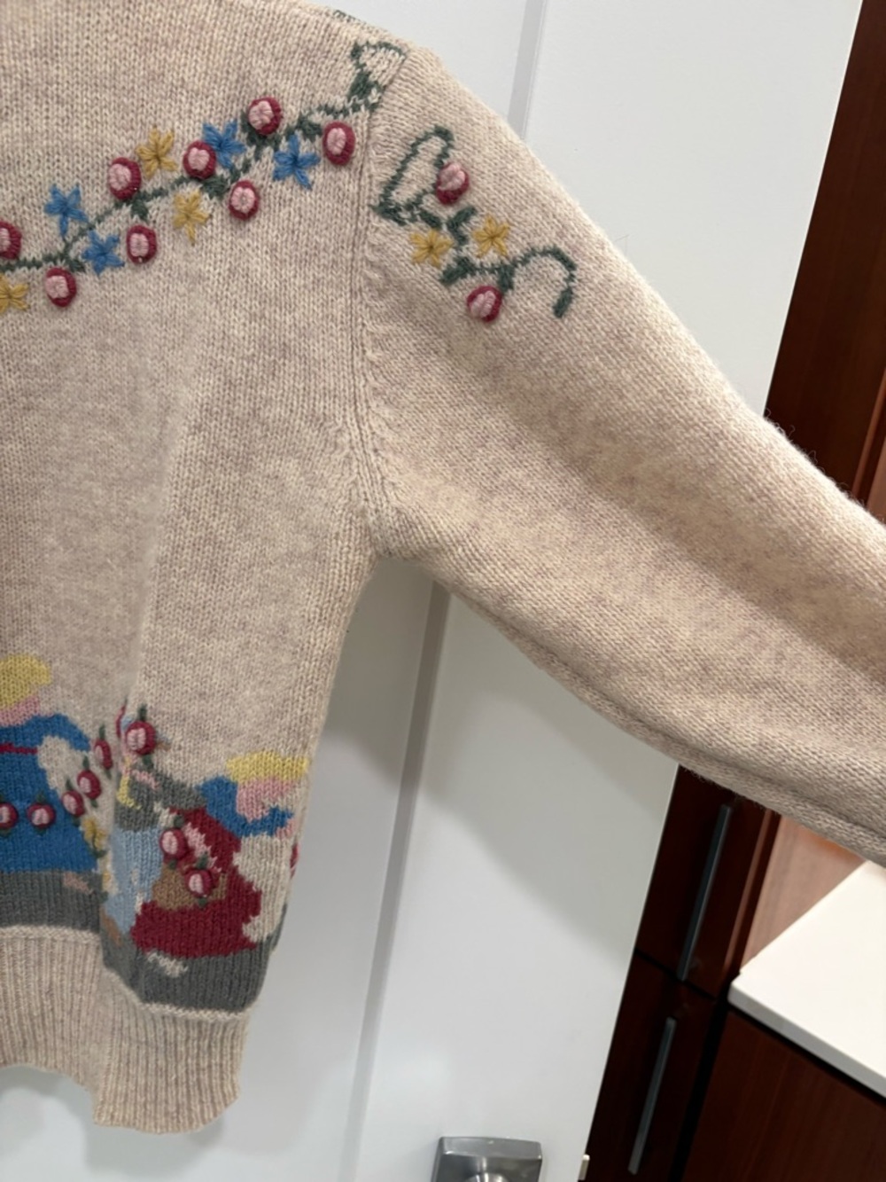 Vintage 90s Susan Bristol 100% Shetland Wool Dancing Ladies Knit Sweater Size S - Picture 12 of 14
